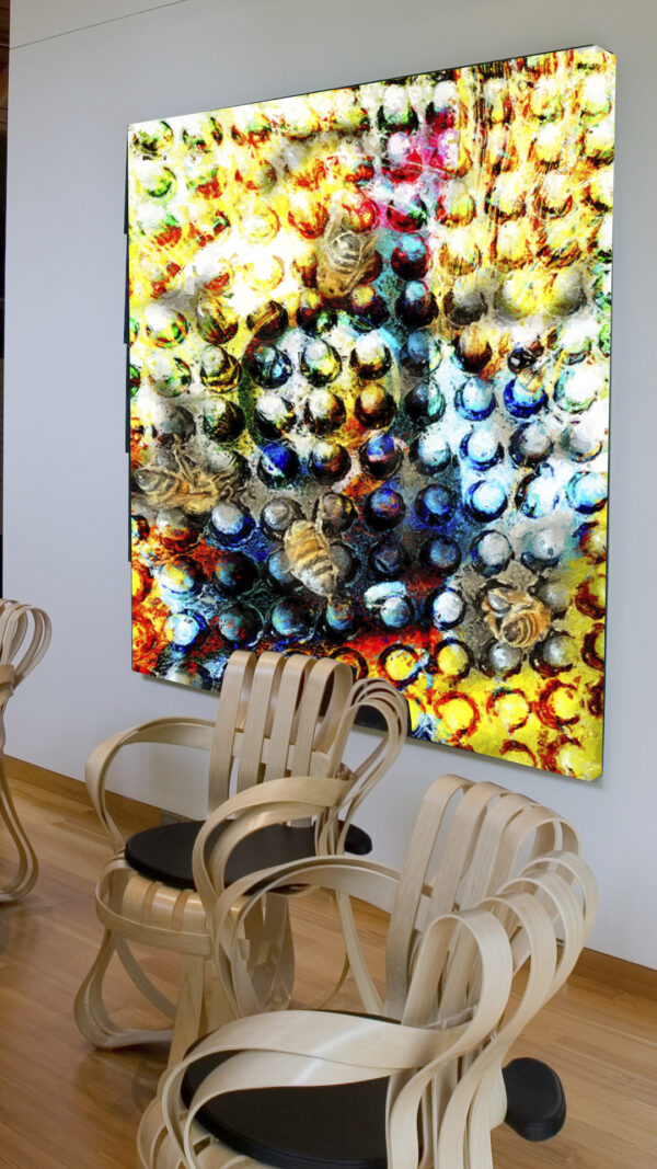 Cabo San Lucas Mexico Inspired Modern Abstract Painting on Canvas titled Abejas De Miel Art By Val