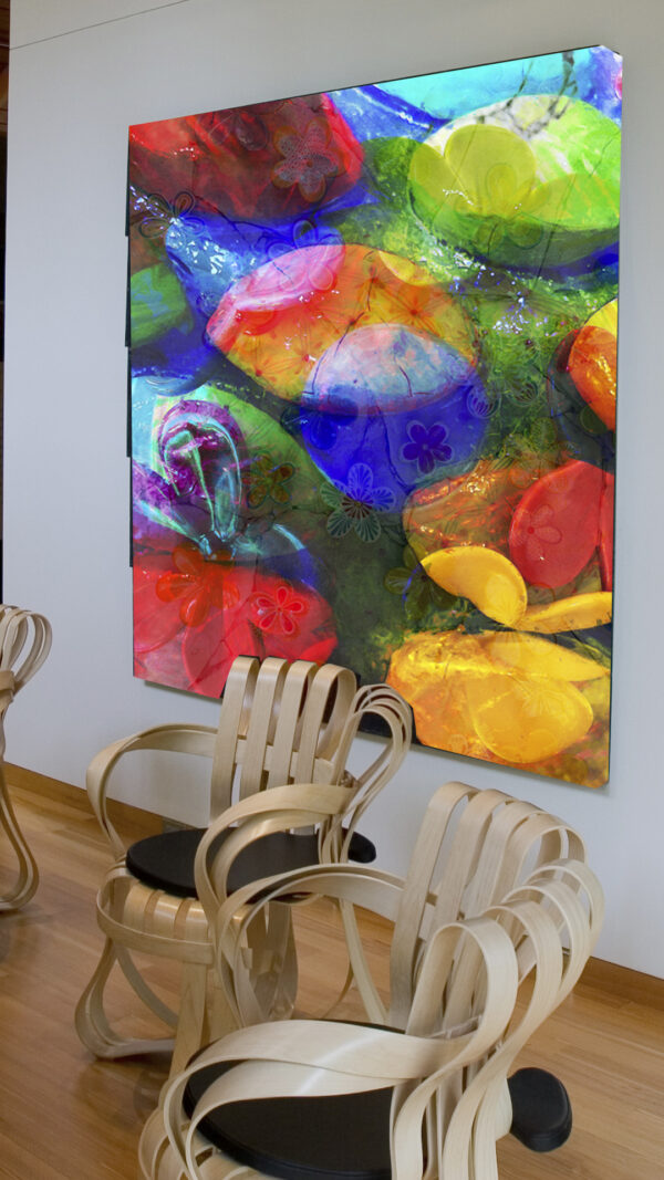 Cabo San Lucas Mexico Inspired Abstract Modern Wall Art on Canvas titled El Poder De La Paz Y El Amor Art By Val