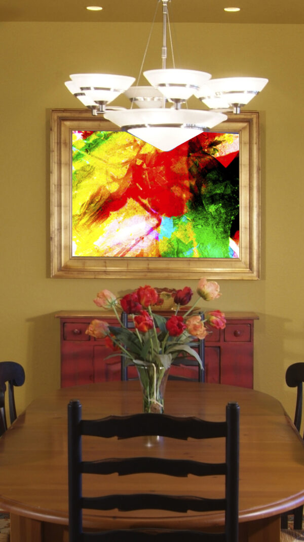 Art By Val Abstract Modern Wall Art Titled Sunflower on Canvas