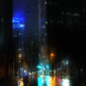 Abstract Modern Art Raining In Charlotte on canvas art by val