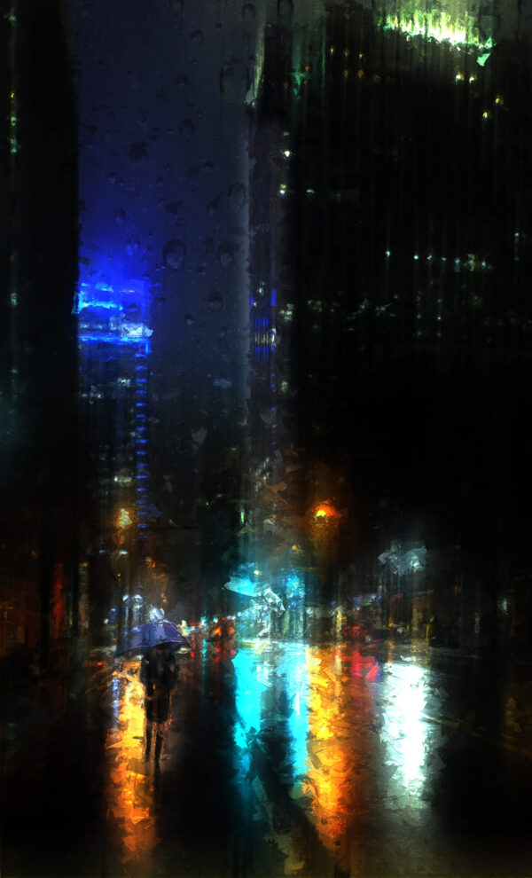 Abstract Modern Art Raining In Charlotte on canvas art by val