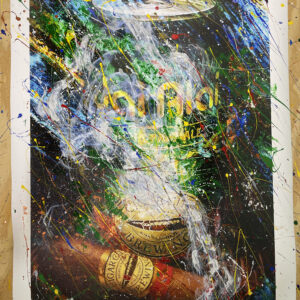 Abstract Modern Art Signed Original Cigar City and Punch Cigar