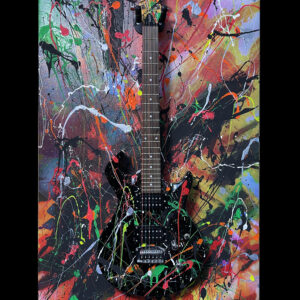 Black Wildfire Electric Guitar Abstract Modern Wall Art