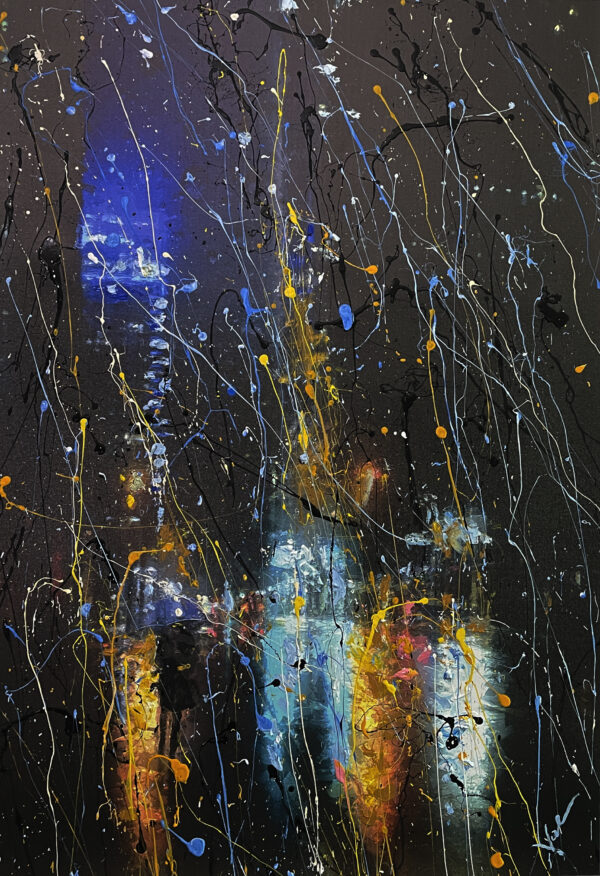 Abstract Modern Wall Art Titled Raining In Charlotte