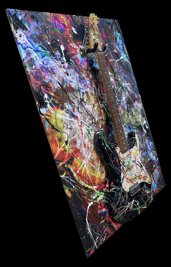 Abstract Modern Wall Art Fender Guitar and Painting Together