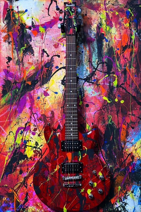 Ibanez electric guitar abstract print on canvas