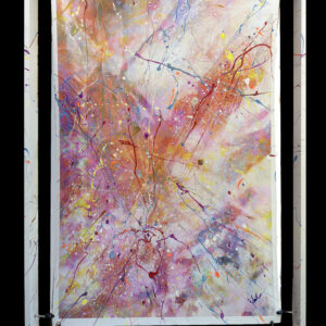 Abstract Modern Wall Art Titled Life Line with Painted Suspended Frame