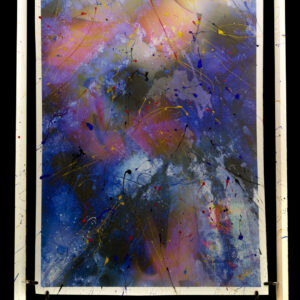 Got The Blues Today Abstract Modern Art Painting on a suspended canvas