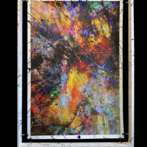 Abstract Modern Wall Art Painting Titled Tell Me What You See on canvas with a painted suspended frame