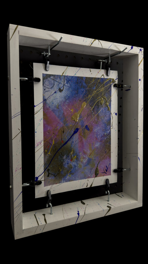 Setting Things Right is an abstract modern wall art suspended framed painting by artist Michael John Valentine