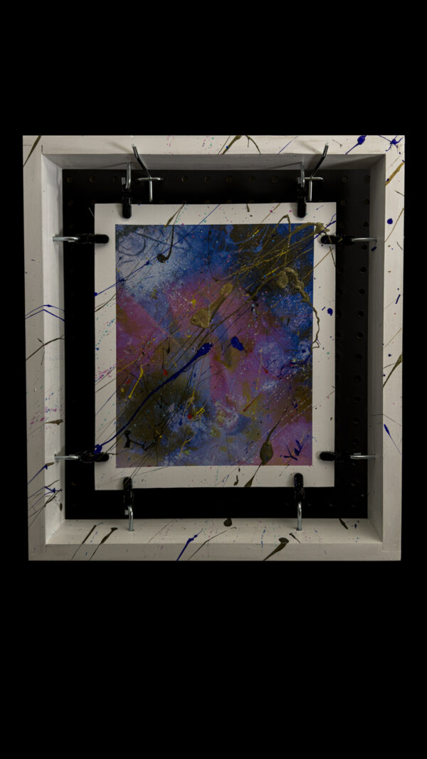 Setting Things Right is an abstract modern wall art suspended framed painting by artist Michael John Valentine