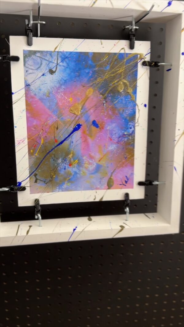 Setting Things Right is an abstract modern wall art suspended framed painting by artist Michael John Valentine