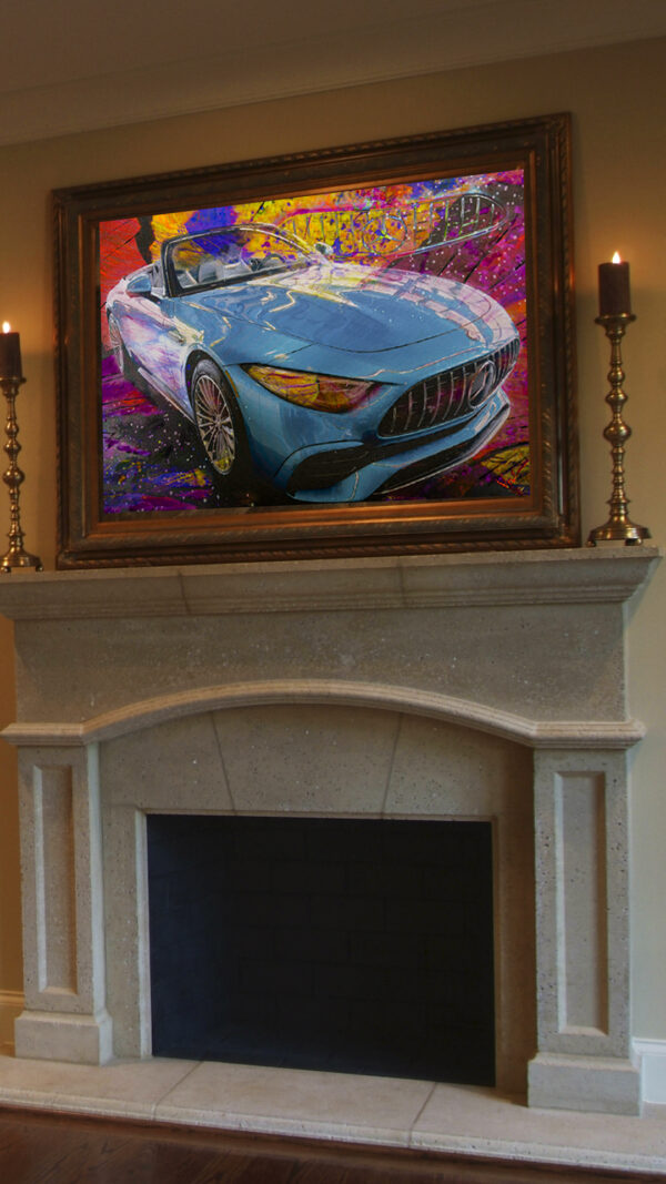 Abstract Mercedes AMG SL 43 Roadster 2023 by artist Michael John Valentine