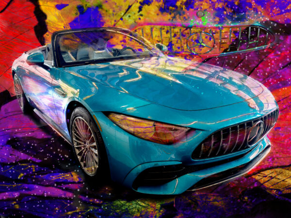 Abstract Mercedes AMG SL 43 Roadster 2023 by artist Michael John Valentine