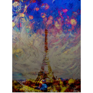 The Eiffel Tower Abstract Poster Print by artist Michael John Valentine