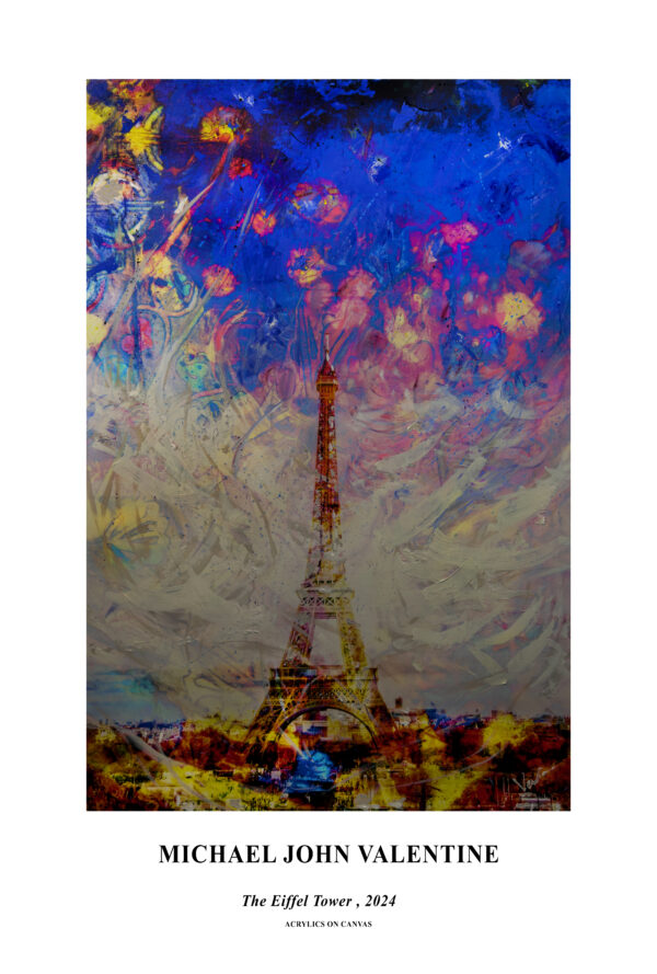 The Eiffel Tower Abstract Poster Print by artist Michael John Valentine