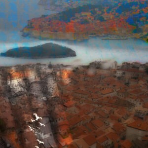 Dubrovnik Abstract Painting On Canvas By Artist Michael John Valentine