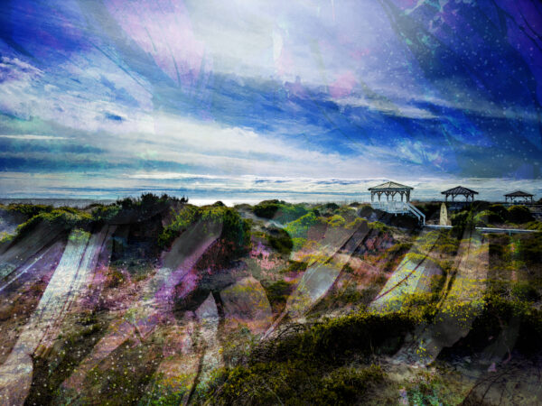 Three Gazebos Oak Island North Carolina Abstract Painting