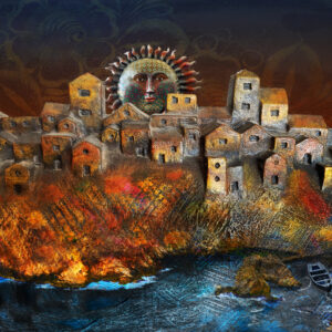 Sun Over A Cabo Village Abstract by artist Michael John Valentine