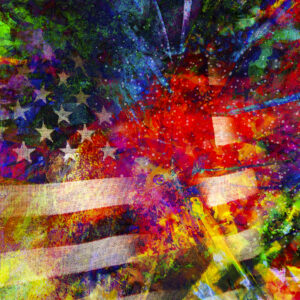 Red White And Blue Old Glory American Flag Abstract Print or Painting