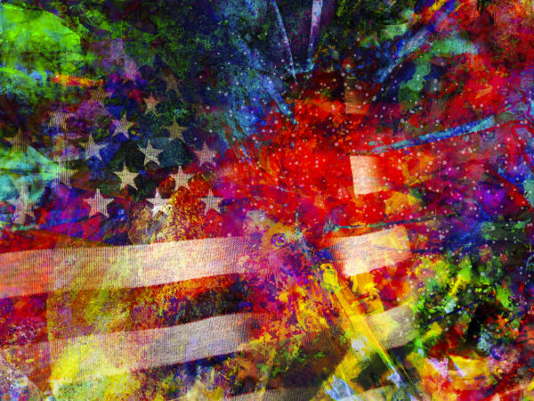 Red White And Blue Old Glory American Flag Abstract Print or Painting